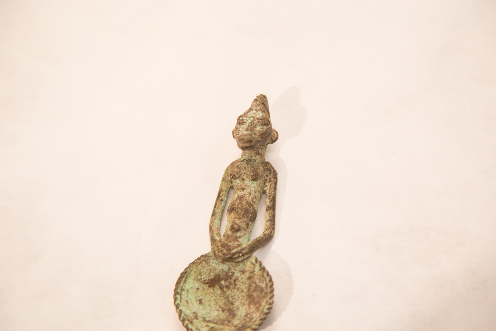 Vintage Oxidized Ashanti Spoon Bronze Gold Weight