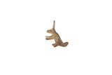 Rare vintage African bronze rabbit gold weight sculpture with blue-green patina.
