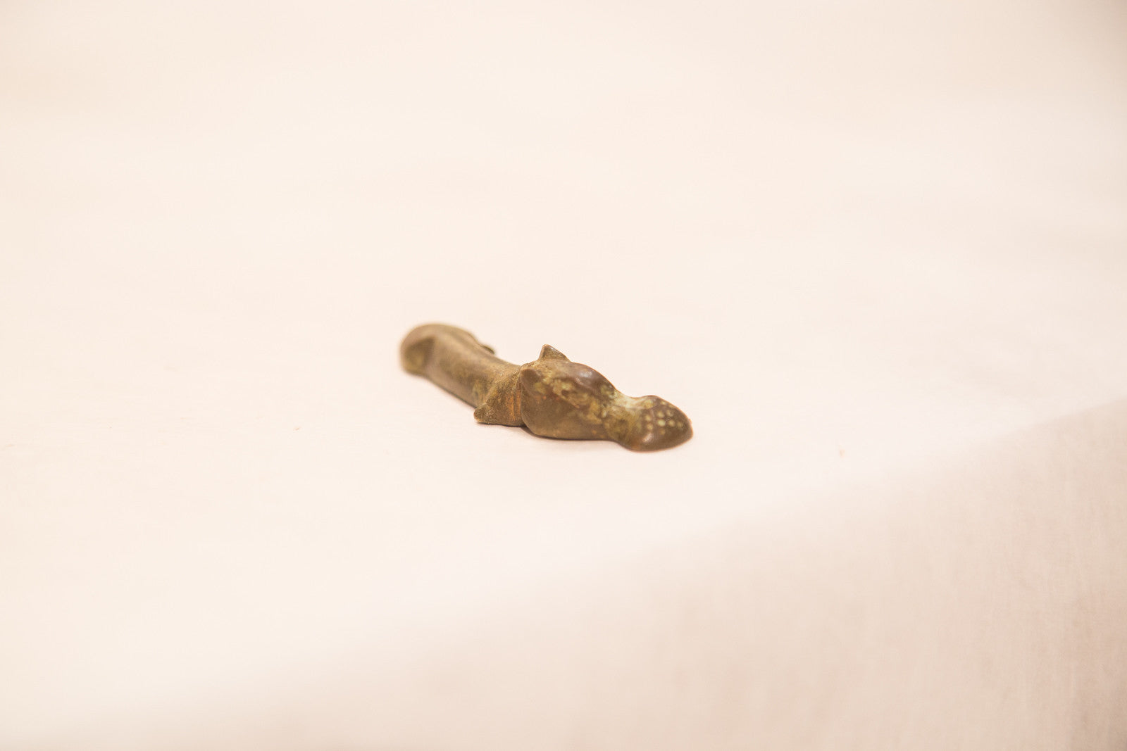 Vintage Lying Down Hippo Bronze Gold Weight