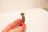 Small vintage bronze hippo gold weight with unique aged patina.