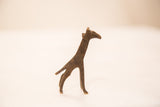 Handmade bronze giraffe gold weight, mid-20th century, with unique iron-like patina.