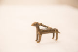 Early 20th-century African antelope gold weight, bronze with broken horn and aged patina.