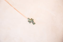 Vintage African Blue Oxidized Frog Pendant Necklace