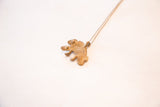 The vintage double chameleon pendant necklace laid out in full at an angle.