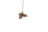 Vintage African fish pendant necklace with a handmade, textured bronze patina finish.