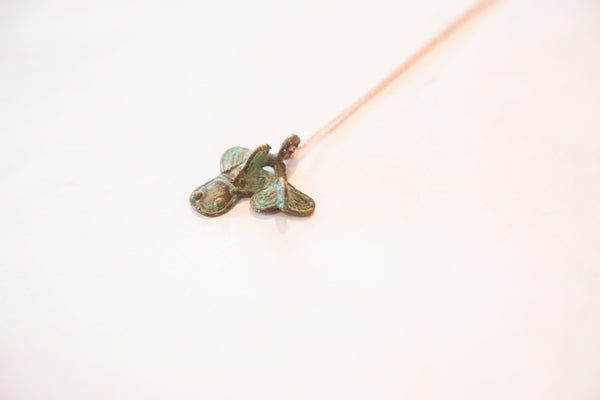 Vintage African Oxidized Fish Pendant Necklace