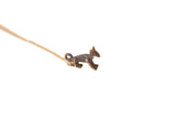 Vintage handmade African fox pendant with dark bronze patina and chain.