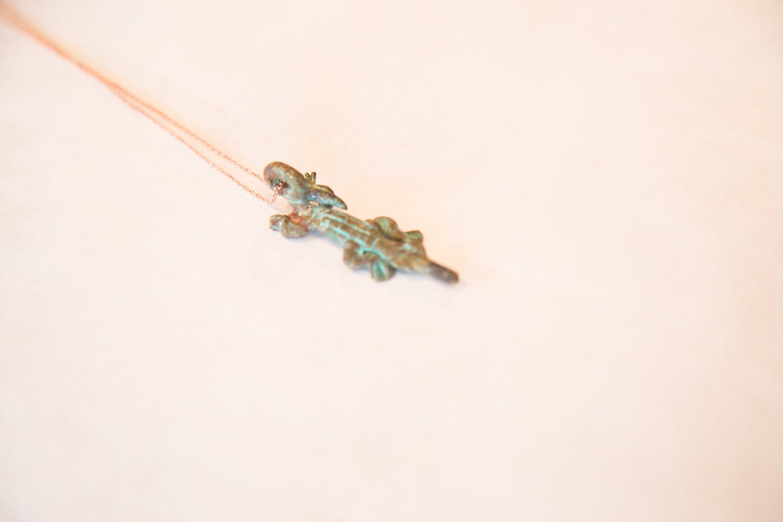 African Oxidized Crocodile Pendant Necklace