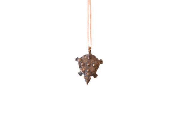African Dark Bronze Turtle Pendant Necklace