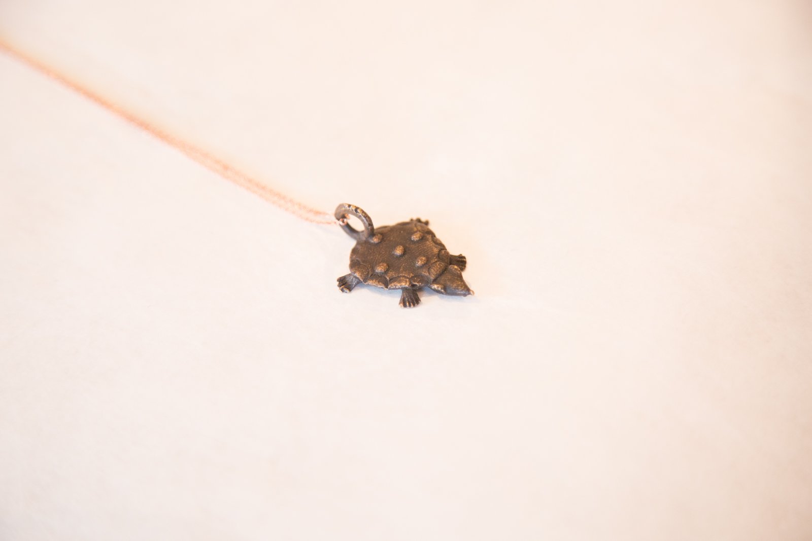 African Dark Bronze Turtle Pendant Necklace