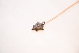 Vintage handmade dark bronze African turtle pendant with textured shell.