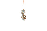 Vintage African oxidized lizard pendant necklace with a textured body and beautiful blue patina.