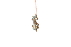 Vintage African Oxidized Lizard Pendant Necklace