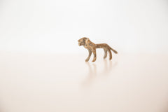 Vintage African Miniature Bronze Lion Figurine Image 1