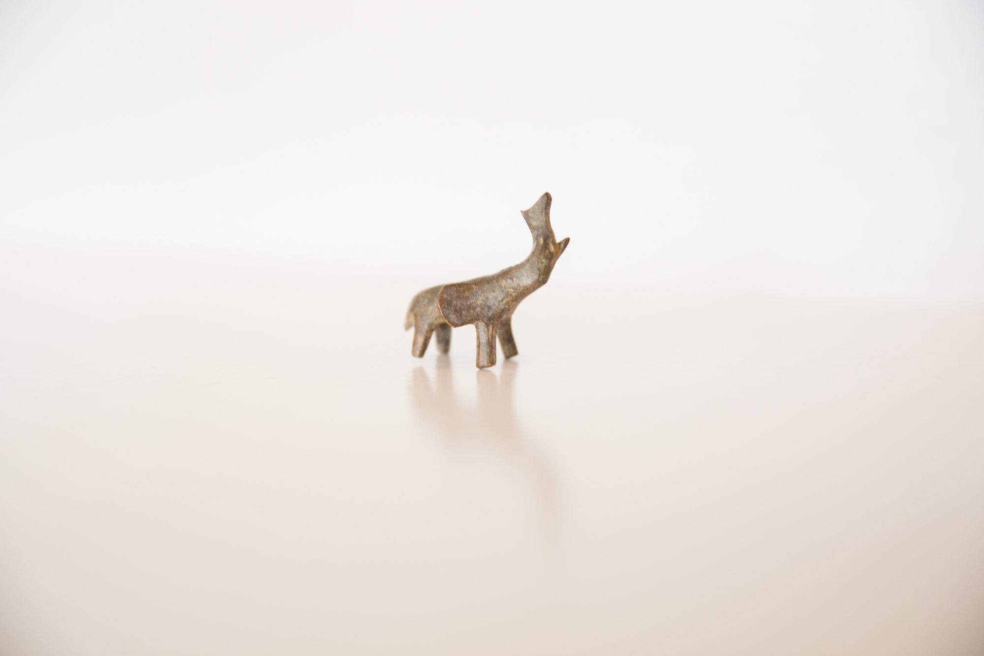 Vintage African Miniature Bronze Elephant Figurine Image 1