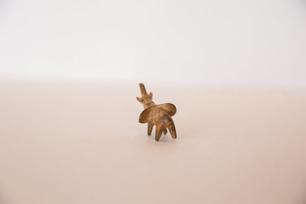 Vintage African Miniature Bronze Elephant with Rusty Patina Figurine Image 1