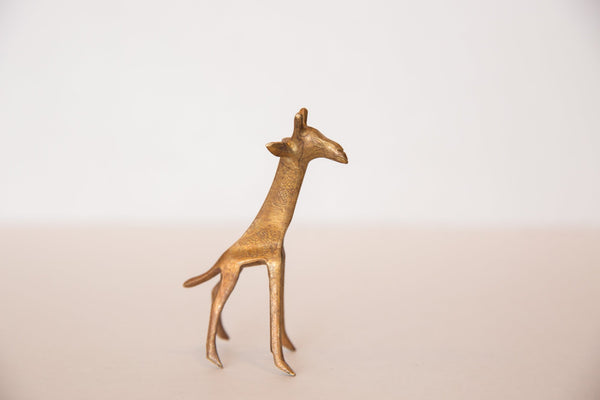 Vintage African Golden Bronze Giraffe Figurine Image 5