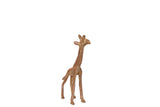 Vintage African bronze giraffe sculpture with a textured, aged patina.