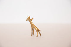 Vintage African Miniature Golden Bronze Giraffe Figurine Image 3
