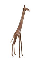 Vintage African Tall Bronze Giraffe Figurine