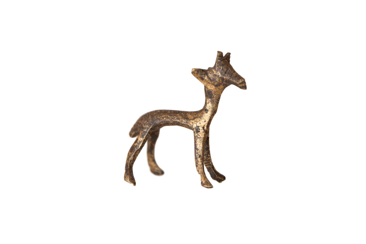 Vintage African Bronze Gazelle Fawn Figurine