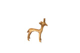 Vintage handmade bronze gazelle fawn sculpture with a textured golden finish.