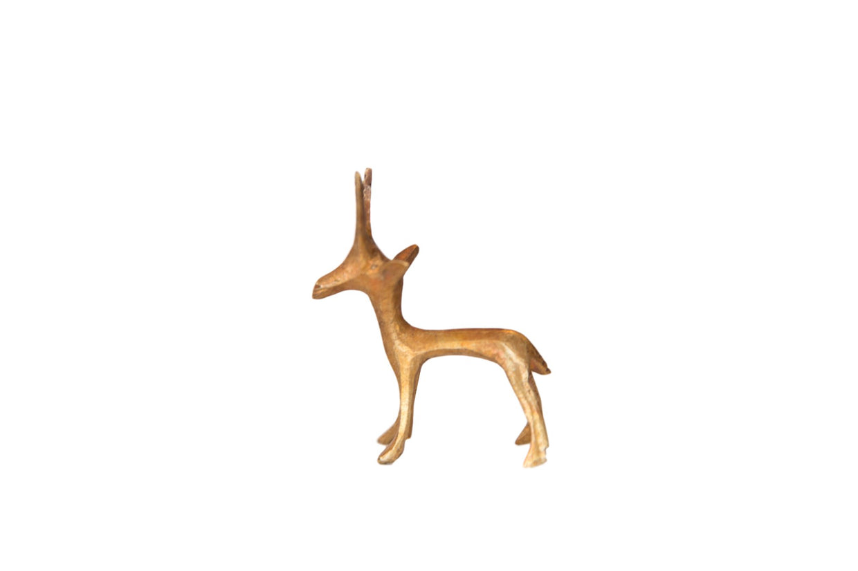 Vintage African Golden Bronze Gazelle Figurine