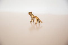 Vintage African Miniature Golden Bronze Lion Figurine Image 2