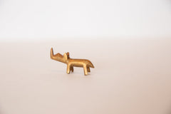 Vintage African Miniature Golden Bronze Rhinoceros Figurine Image 2