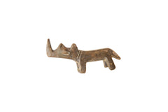 Vintage African Miniature Tinted Bronze Rhinoceros Figurine // ONH Item AB00392