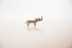 Vintage African Miniature Tinted Bronze Rhinoceros Figurine Image 1