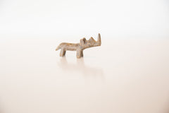 Vintage African Miniature Tinted Bronze Rhinoceros Figurine Image 2