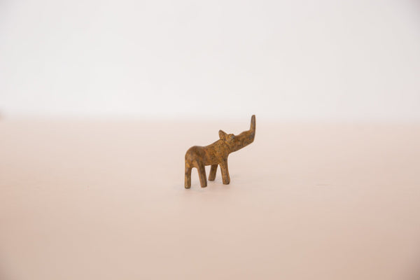 Vintage African Miniature Bronze Sloped Back Rhinoceros Figurine Image 1