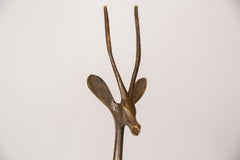 Vintage African Tall Bronze Right Facing Gazelle Figurine Image 1