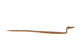 Vintage African handmade iron flat snake sculpture with aged rust patina.