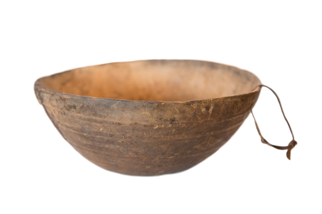 Vintage Hand Carved African Wooden Bowl
