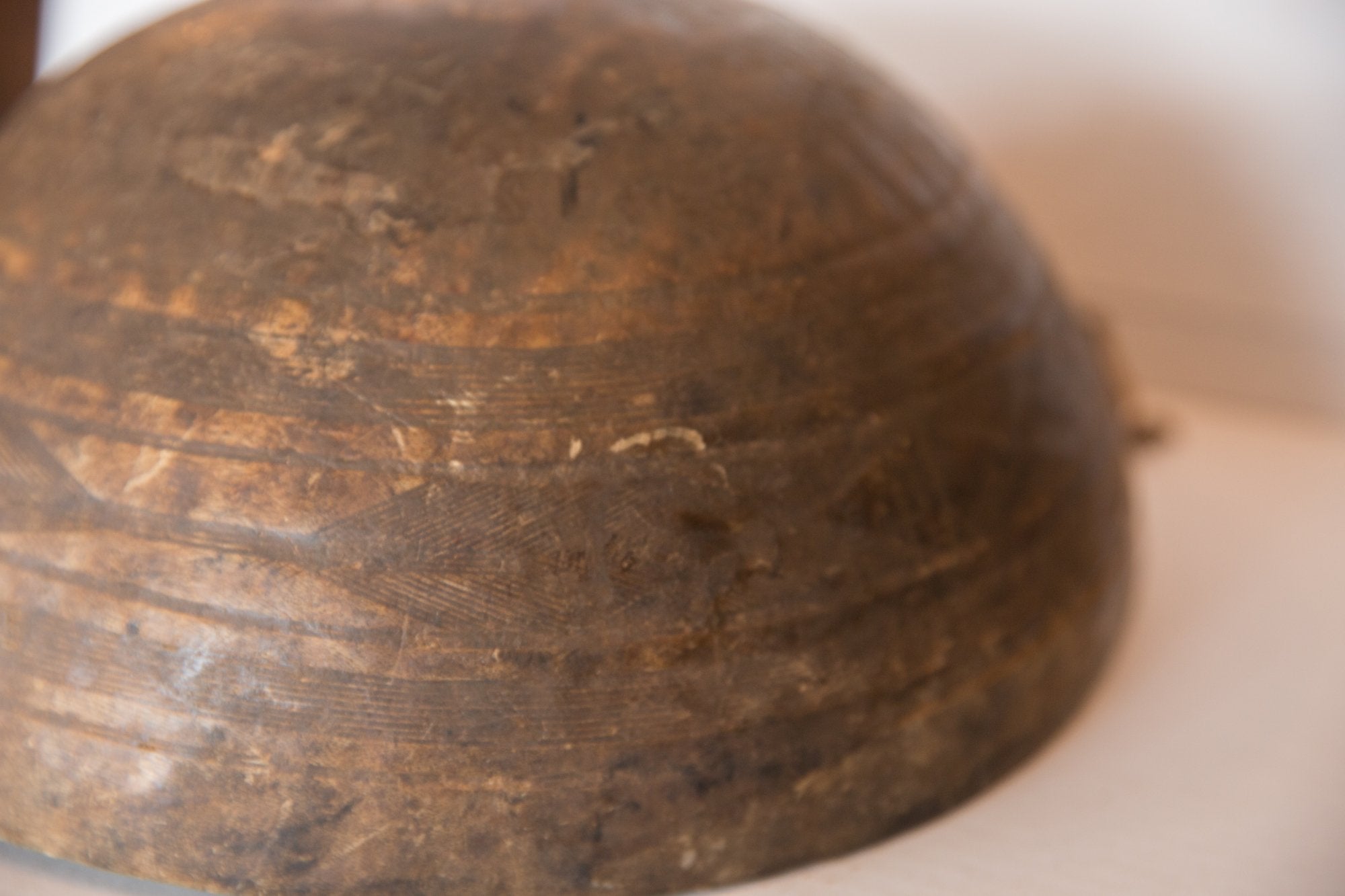 Vintage Hand Carved African Wooden Bowl Image 1