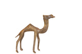 Vintage African bronze camel sculpture with a single hump and aged patina.