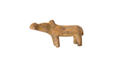 Vintage African Miniature Bronze Hippopotamus with Rusty Patina Figurine