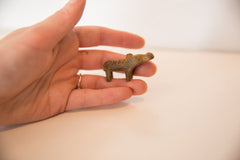 Vintage African Miniature Bronze Hippopotamus with Rusty Patina Figurine Image 4