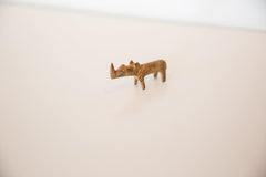 Vintage African Miniature Bronze Rhinoceros with Rusty Patina Figurine Image 3