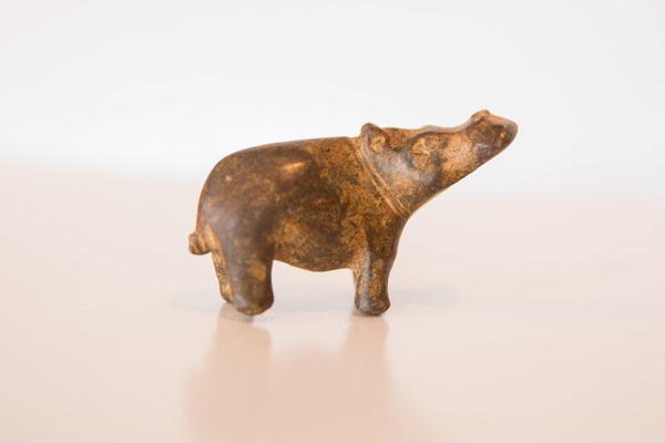 Vintage African Medium Bronze Hippo with Rusty Patina // ONH Item ab00418 Image 1