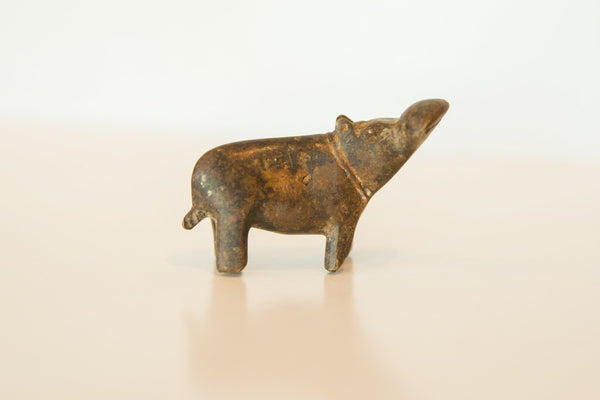 Vintage African Medium Bronze Turning Hippo // ONH Item ab00419 Image 1