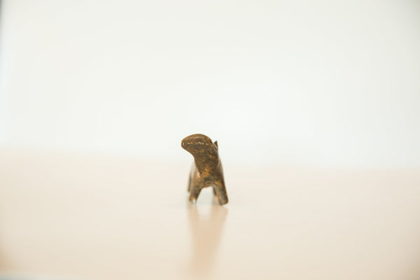 Vintage African Medium Bronze Turning Hippo // ONH Item ab00419 Image 2