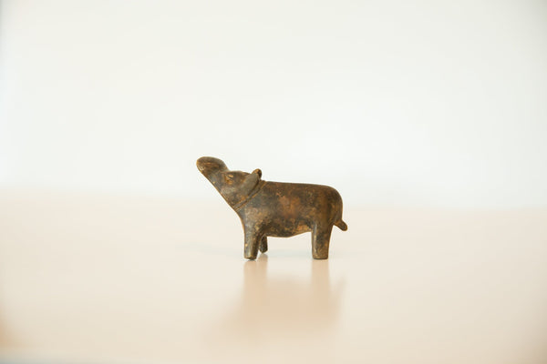 Vintage African Medium Bronze Turning Hippo // ONH Item ab00419 Image 3