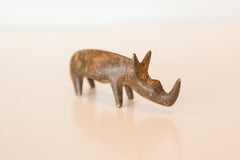 Vintage African Medium Skinny Bronze Rhino // ONH Item ab00420 Image 2