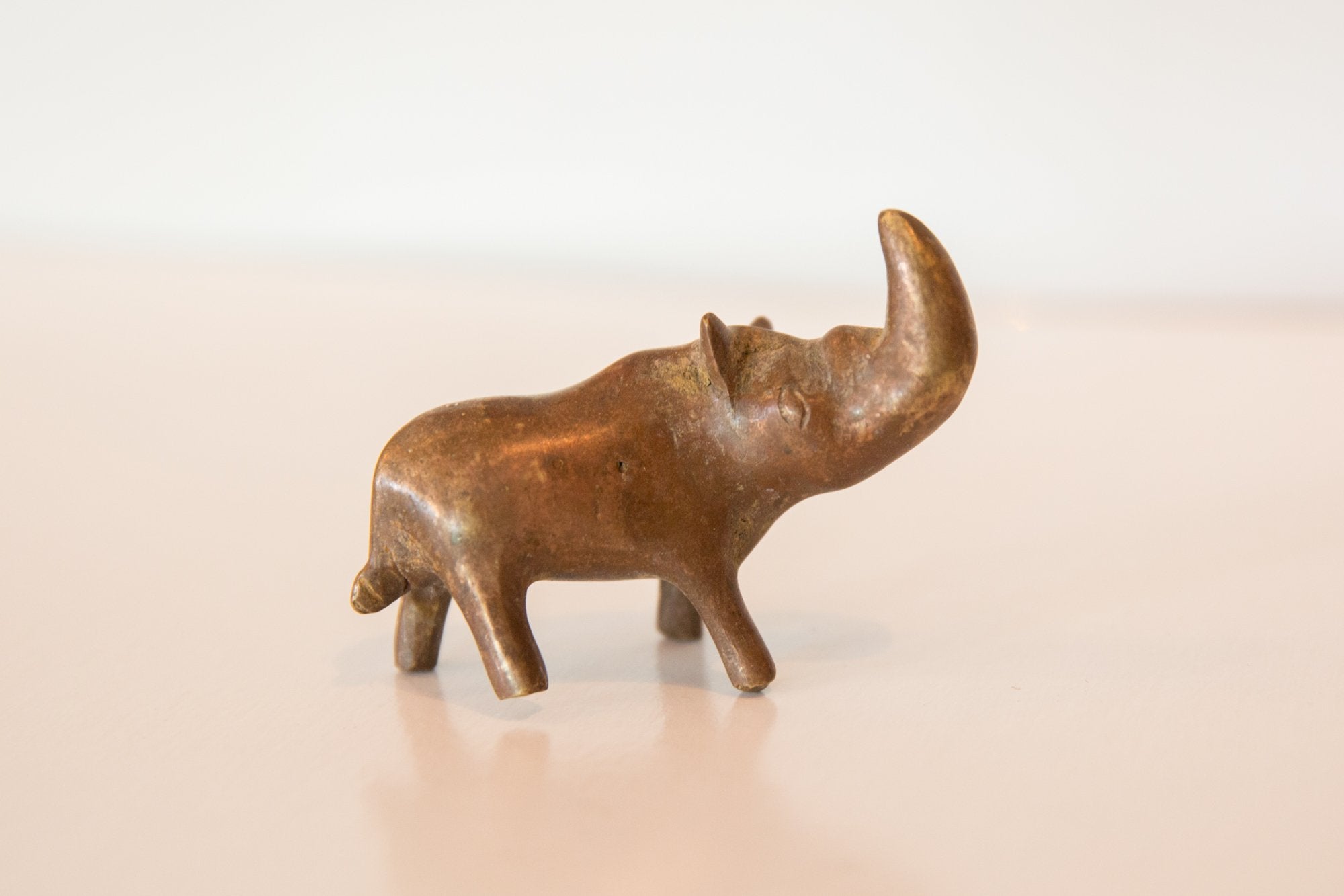 Vintage African Medium Copper Rhino // ONH Item ab00423 Image 1