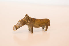 Vintage African Medium Skinny Bronze Hippo // ONH Item ab00424 Image 1