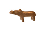 Vintage African mini copper hippo with a smooth, simple form and aged patina.