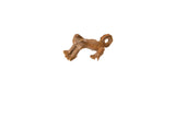 Vintage African cast copper frog pendant with a textured, rustic patina.